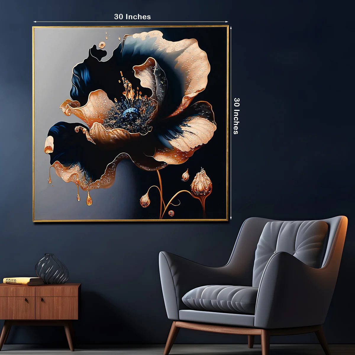 Gloriosa Pearl Framed Crystal Glass Painting - Image 5