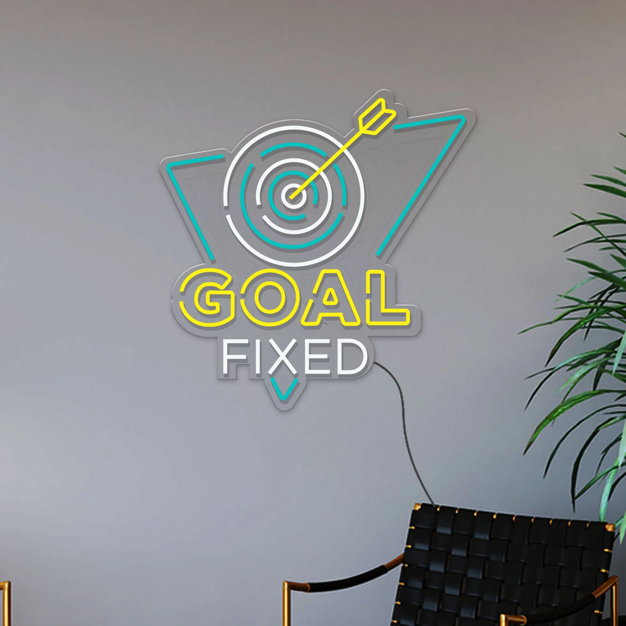 Goal Fixed Motivational Text Neon Sign LED Light - Image 2