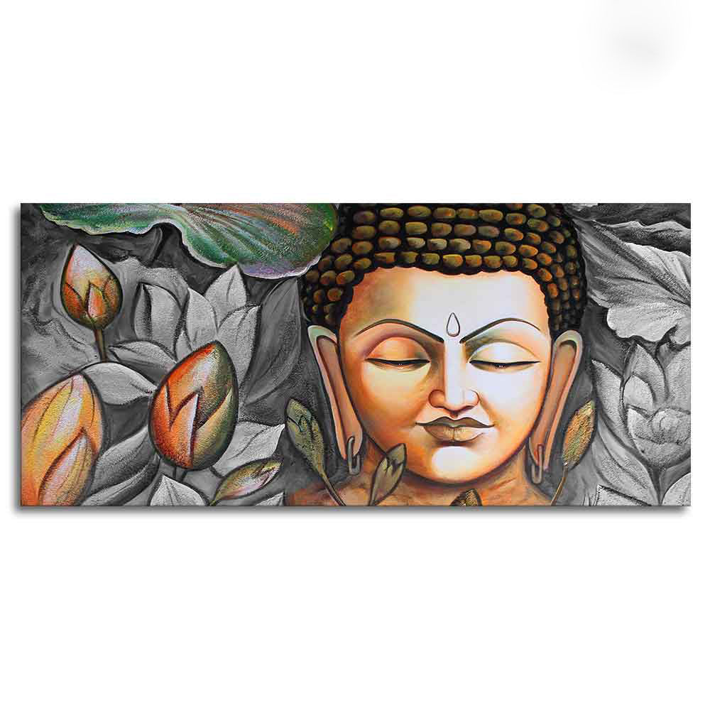 God Buddha Meditating Large Canvas Wall Painting - Image 5