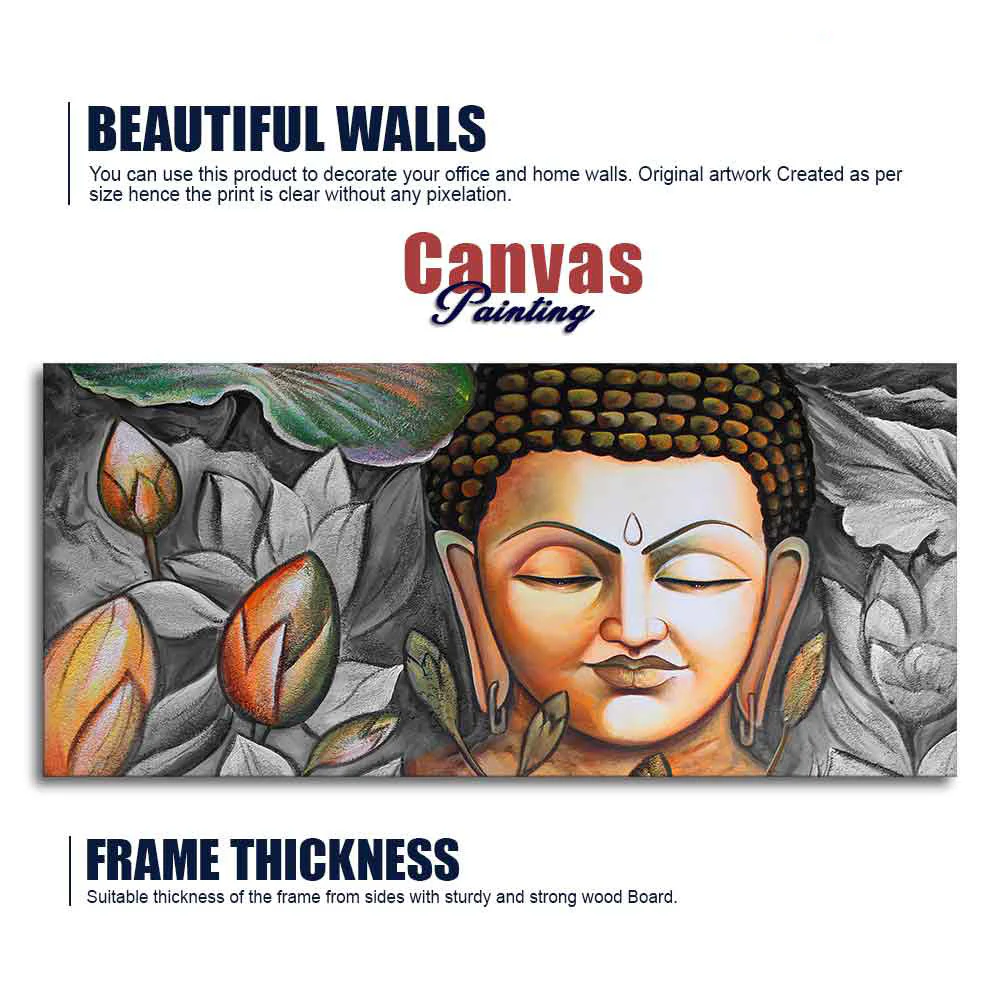 God Buddha Meditating Large Canvas Wall Painting - Image 6