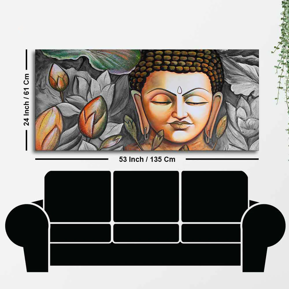 God Buddha Meditating Large Canvas Wall Painting - Image 7