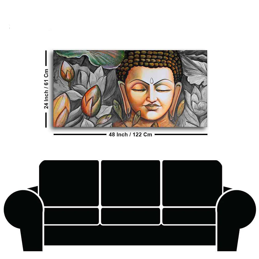 God Buddha Meditating Large Wall Painting - Image 7