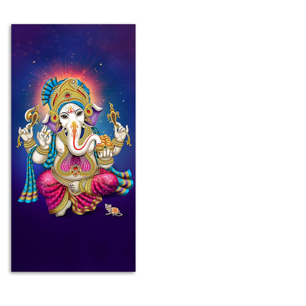 God Ganesh Spiritual Premium Canvas Wall Painting - Image 4