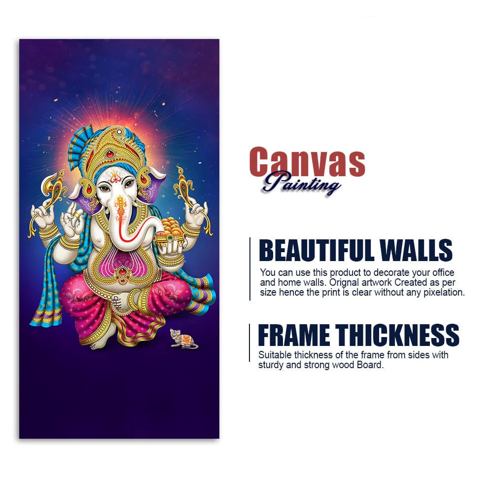 God Ganesh Spiritual Premium Canvas Wall Painting - Image 6