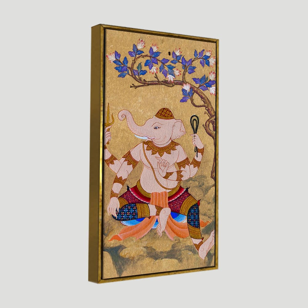 God Ganesha Thai Style Art Canvas Wall Painting - Image 5