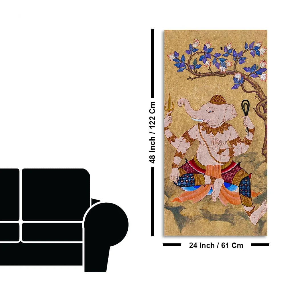 God Ganesha Thai Style Art Canvas Wall Painting - Image 7