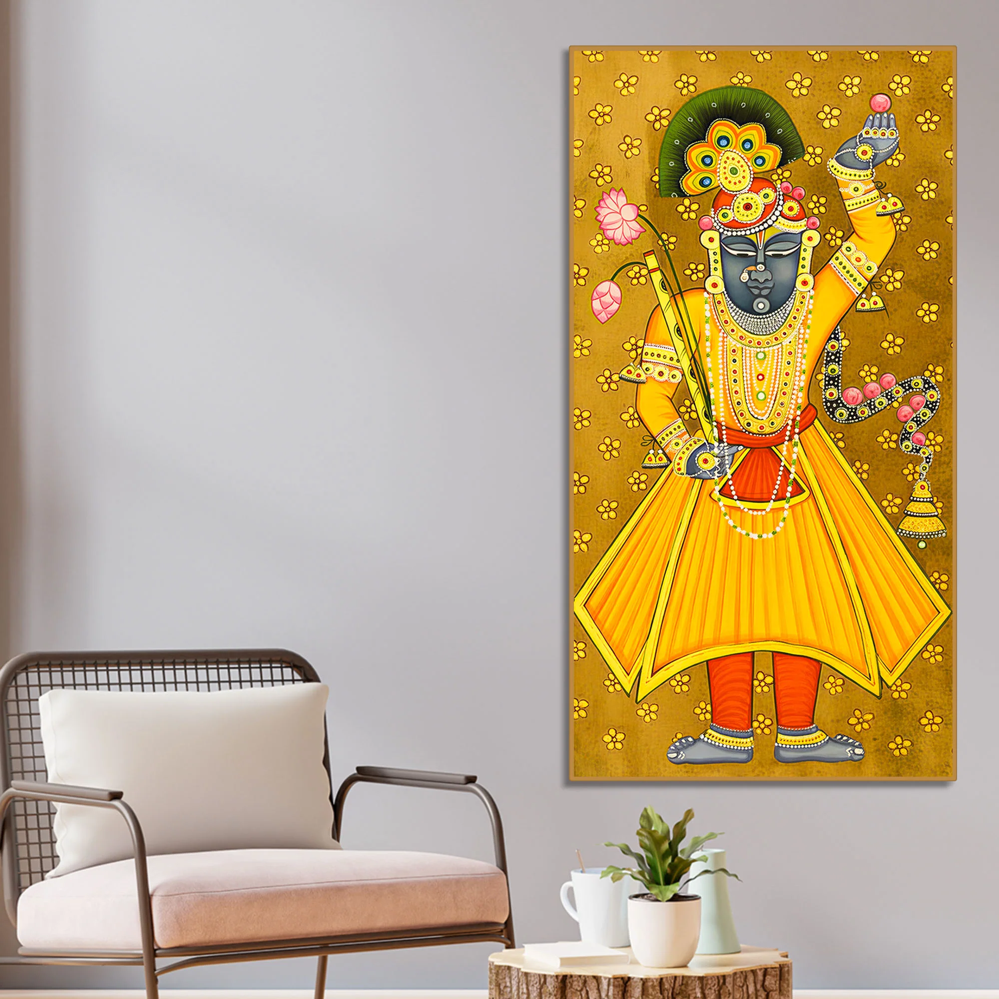 God Shrinath Ji Canvas Painting | Devotional Indian Wall Decor Art - Image 2