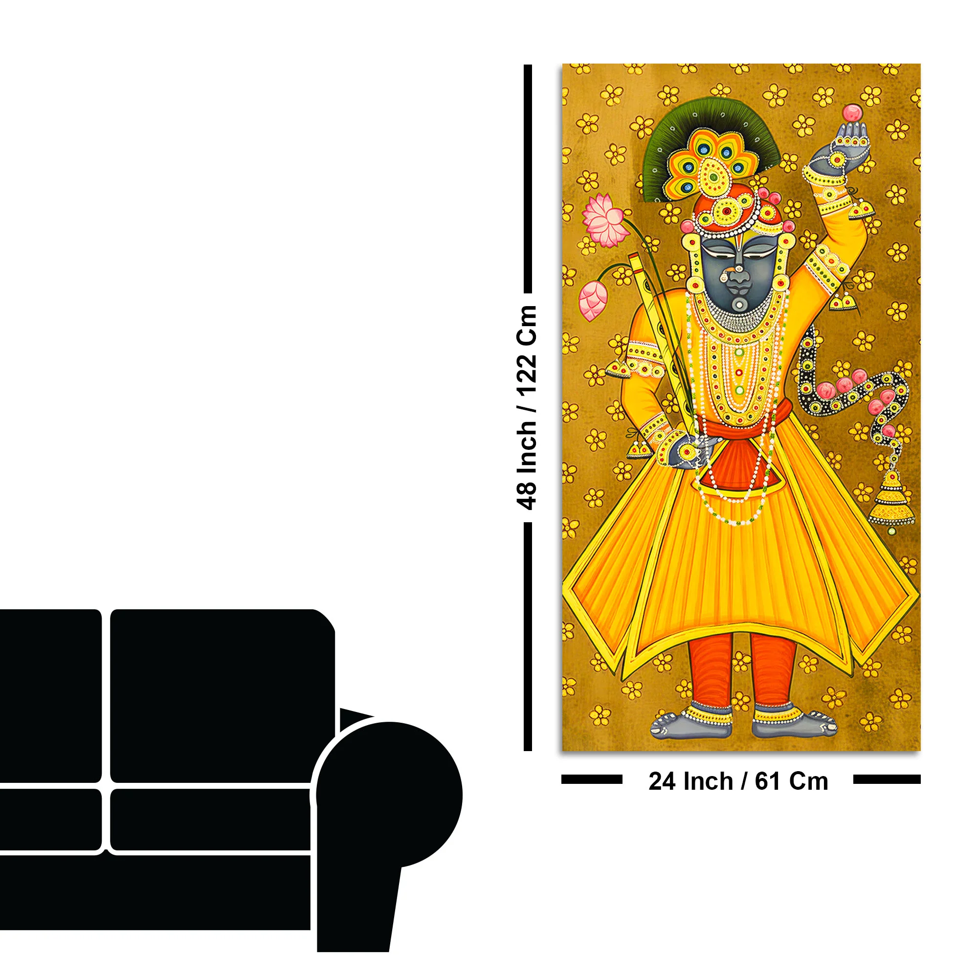 God Shrinath Ji Canvas Painting | Devotional Indian Wall Decor Art - Image 8