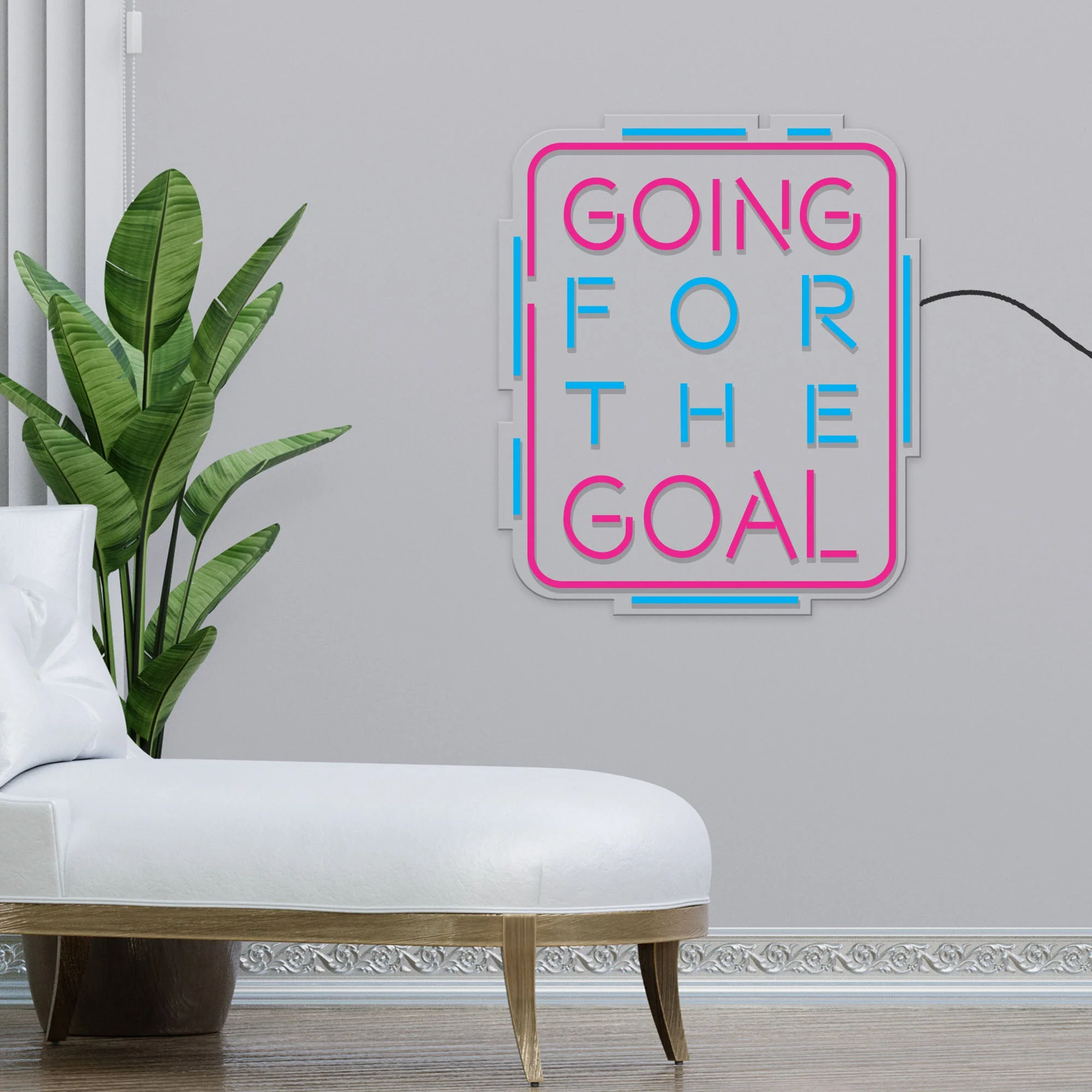 Going For The Goal Motivational Text Neon Sign LED Light - Image 2