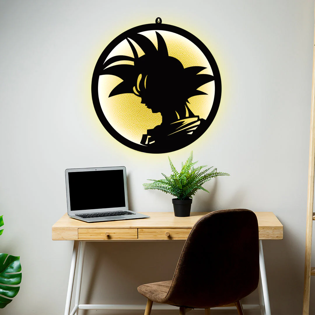 Goku Silhouette LED Wall Light for Anime Fan Wall Decor - Image 2