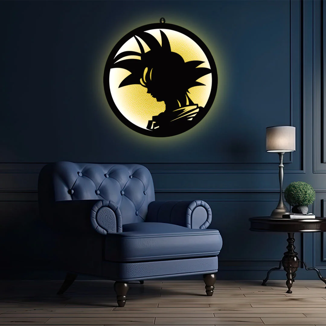 Goku Silhouette LED Wall Light for Anime Fan Wall Decor - Image 3