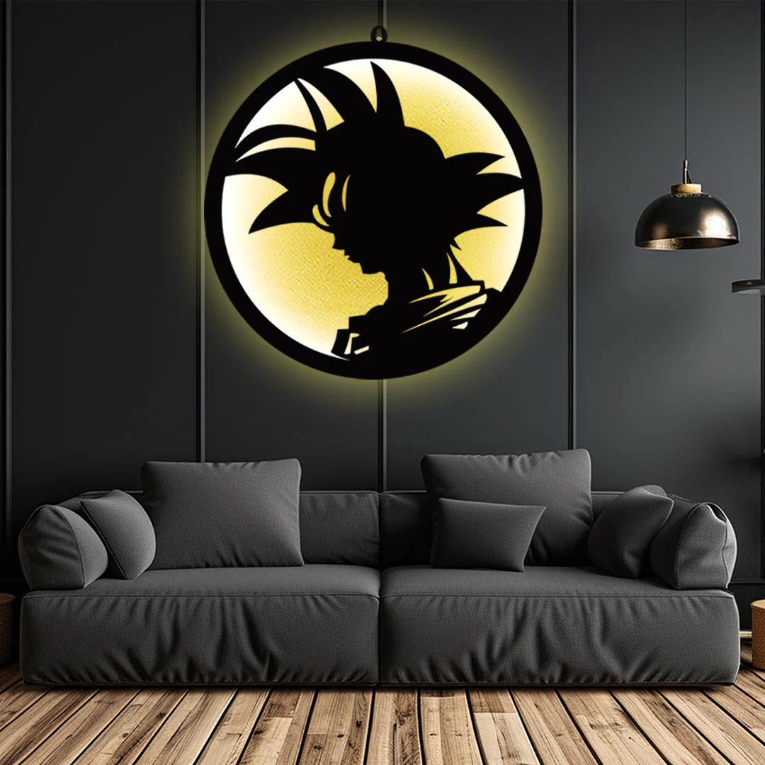 Goku Silhouette LED Wall Light for Anime Fan Wall Decor - Image 4