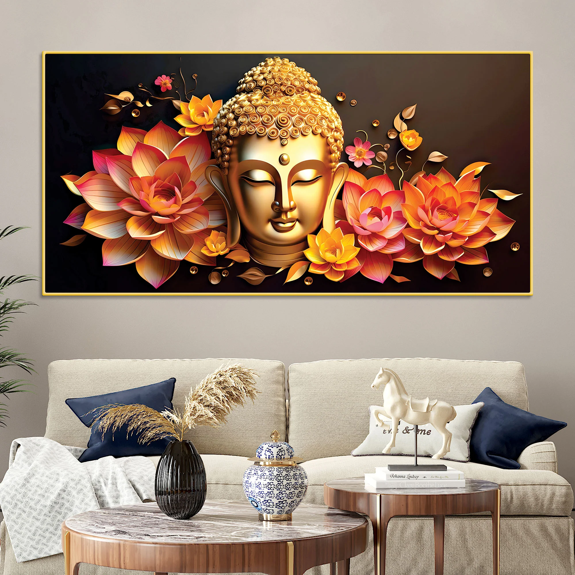 Golden Buddha Painting for Positive Energy Wall Décor - Image 2