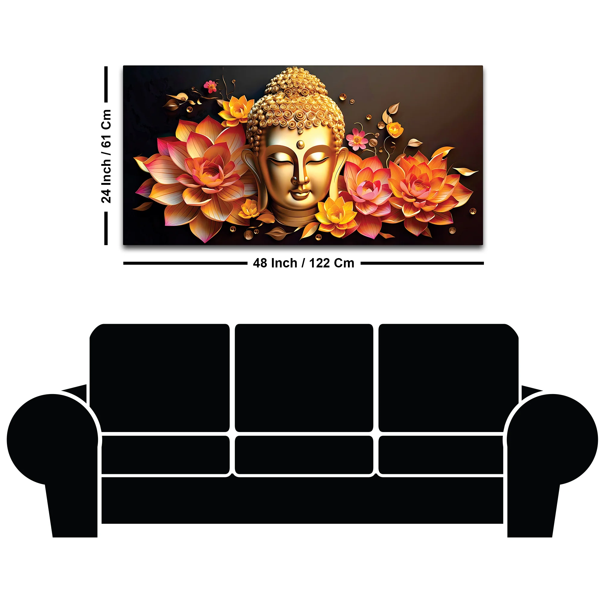 Golden Buddha Painting for Positive Energy Wall Décor - Image 8