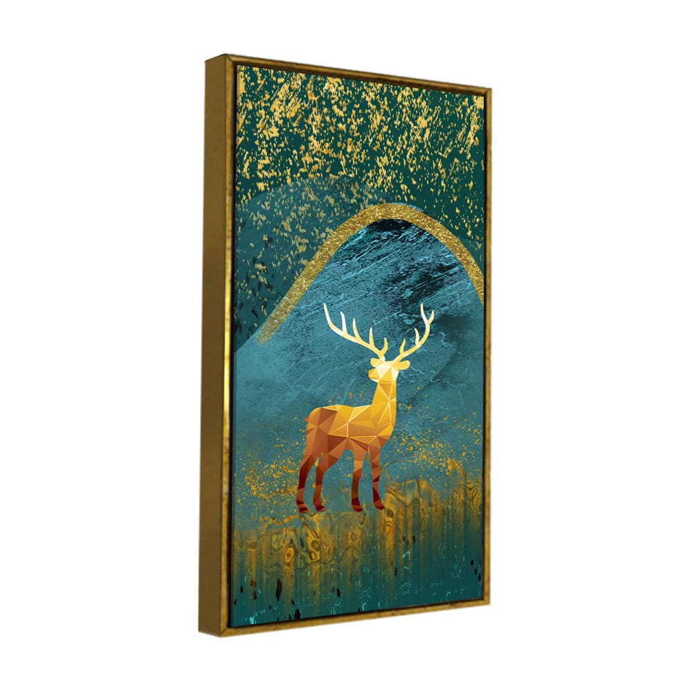 Golden Deer Modern Abstract Art Premium Canvas Wall Painting - Image 5