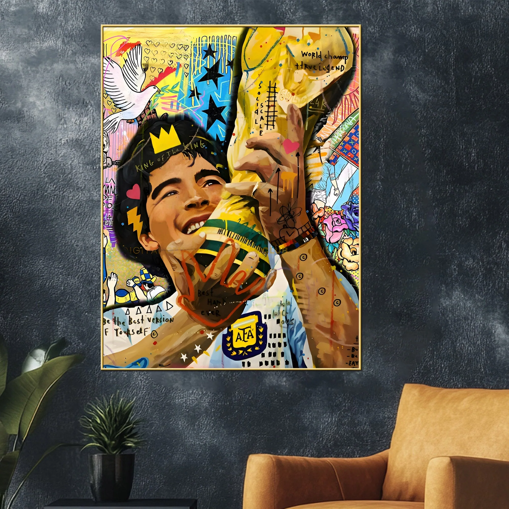 Golden Glory: The King’s Triumph Cotton Canvas Wall Painting