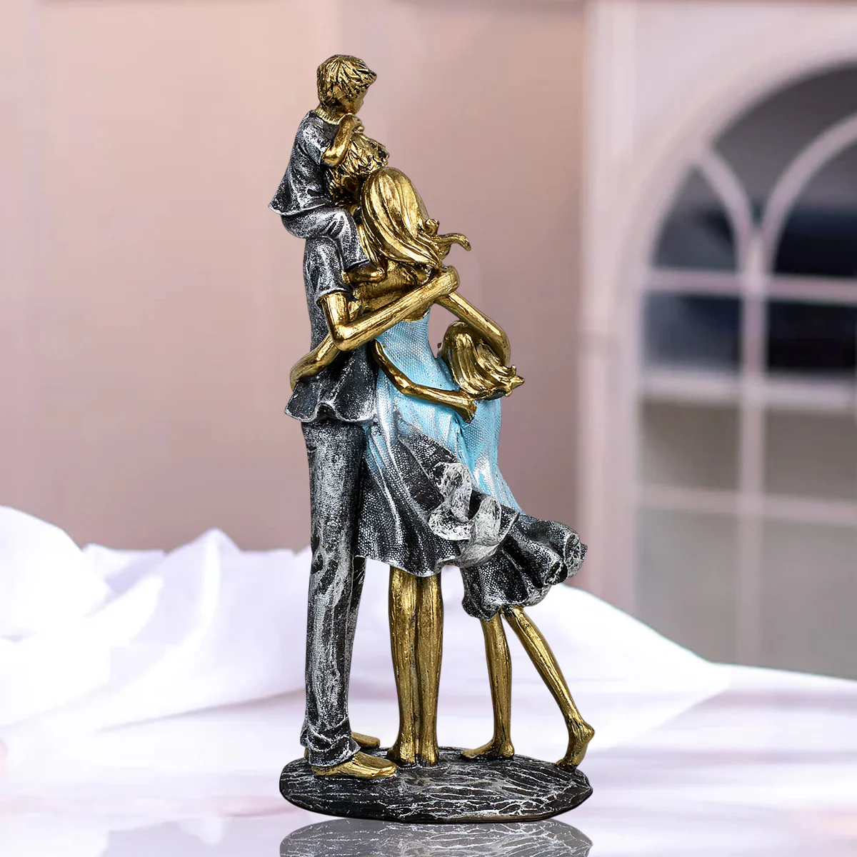 Golden Harmony Family Sculpture Resin Table Decoration Showpiece - Image 3