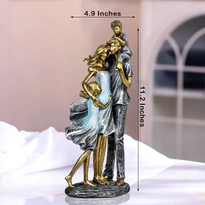 Golden Harmony Family Sculpture Resin Table Decoration Showpiece - Image 4