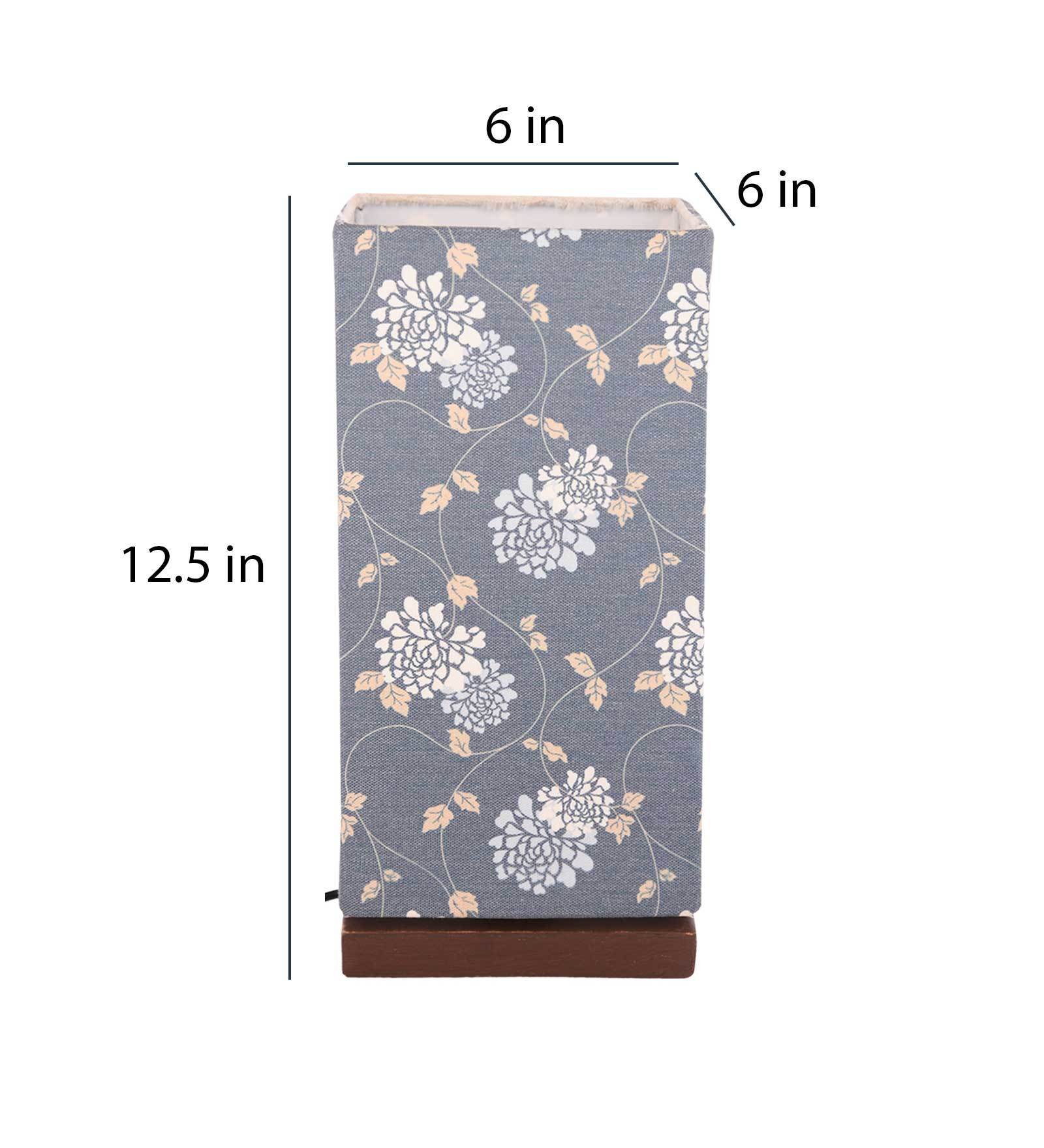 Golden Leaves Printed Table Lamp with Wooden Finish Base - Image 5