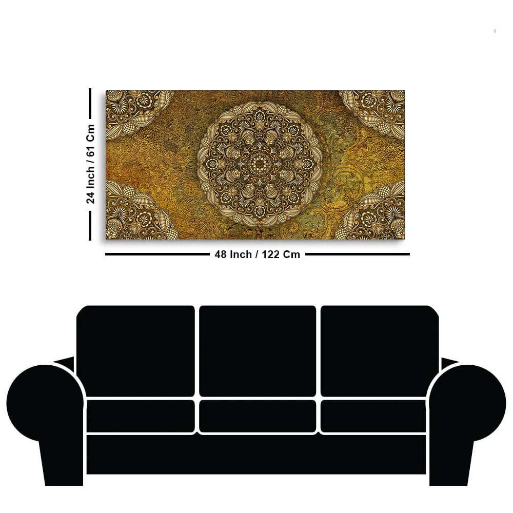 Golden Mandala Art Canvas Wall Painting - Image 7