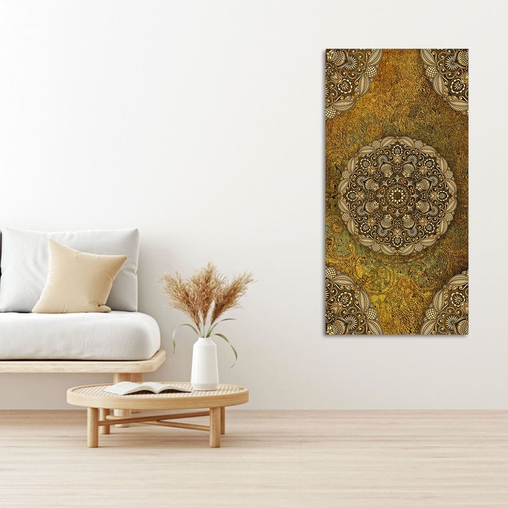 Golden Mandala Design Art Canvas Wall Painting - Image 2