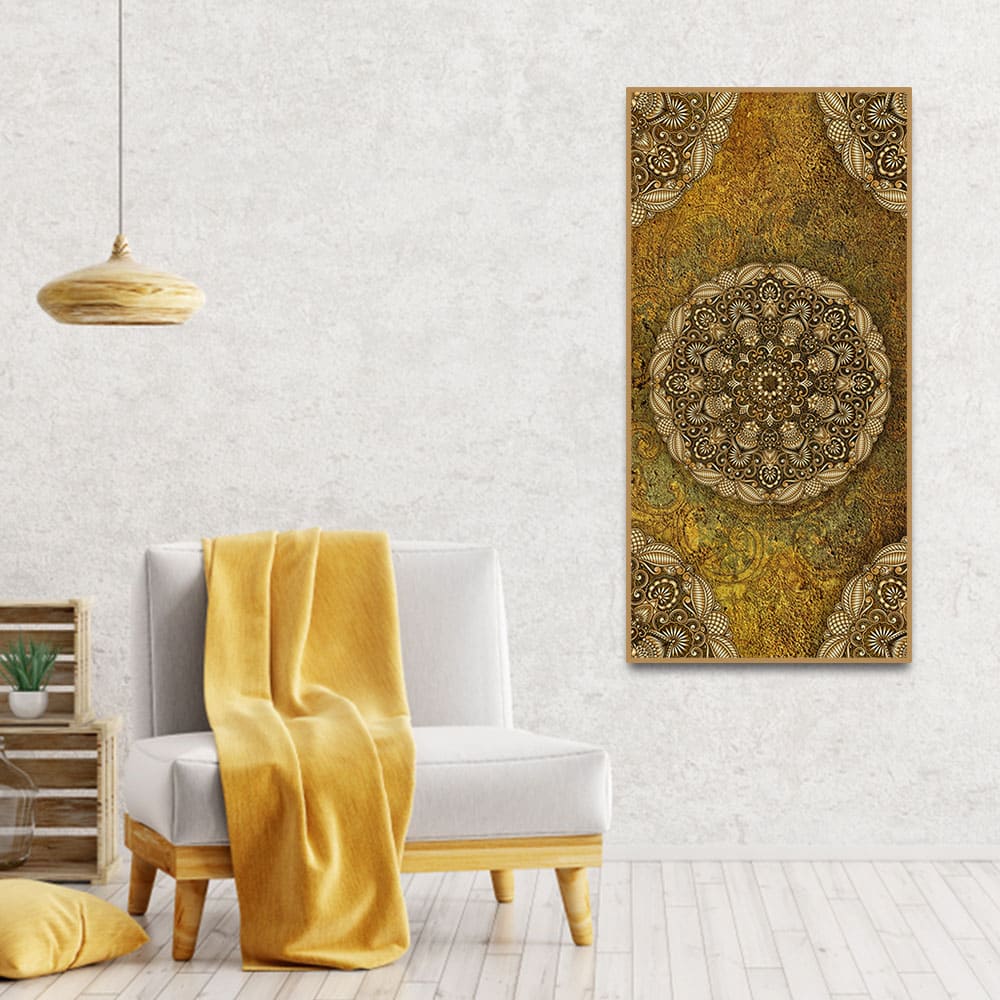 Golden Mandala Design Art Canvas Wall Painting - Image 3