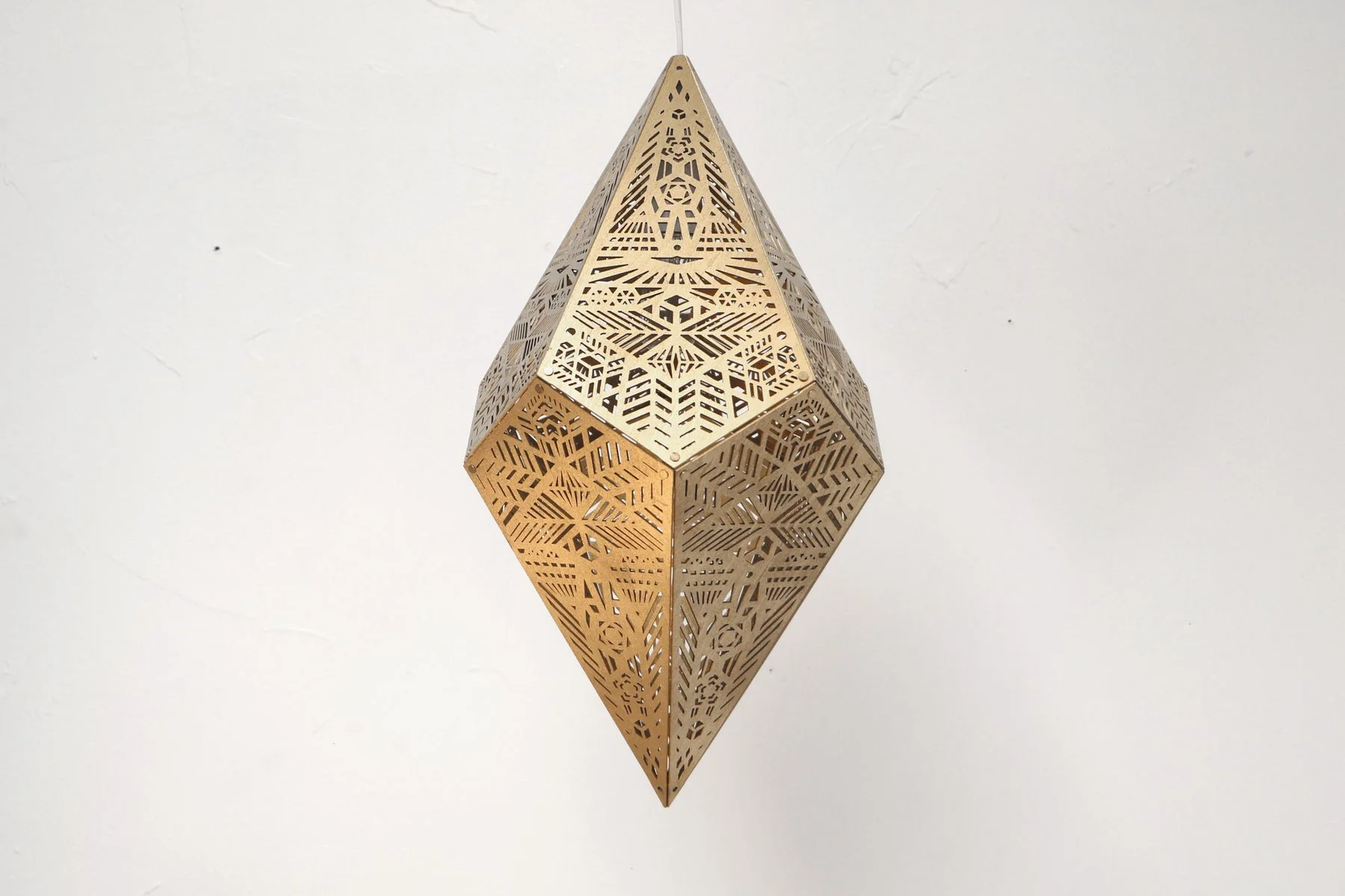 Golden Shadow Casting Hanging Lamp