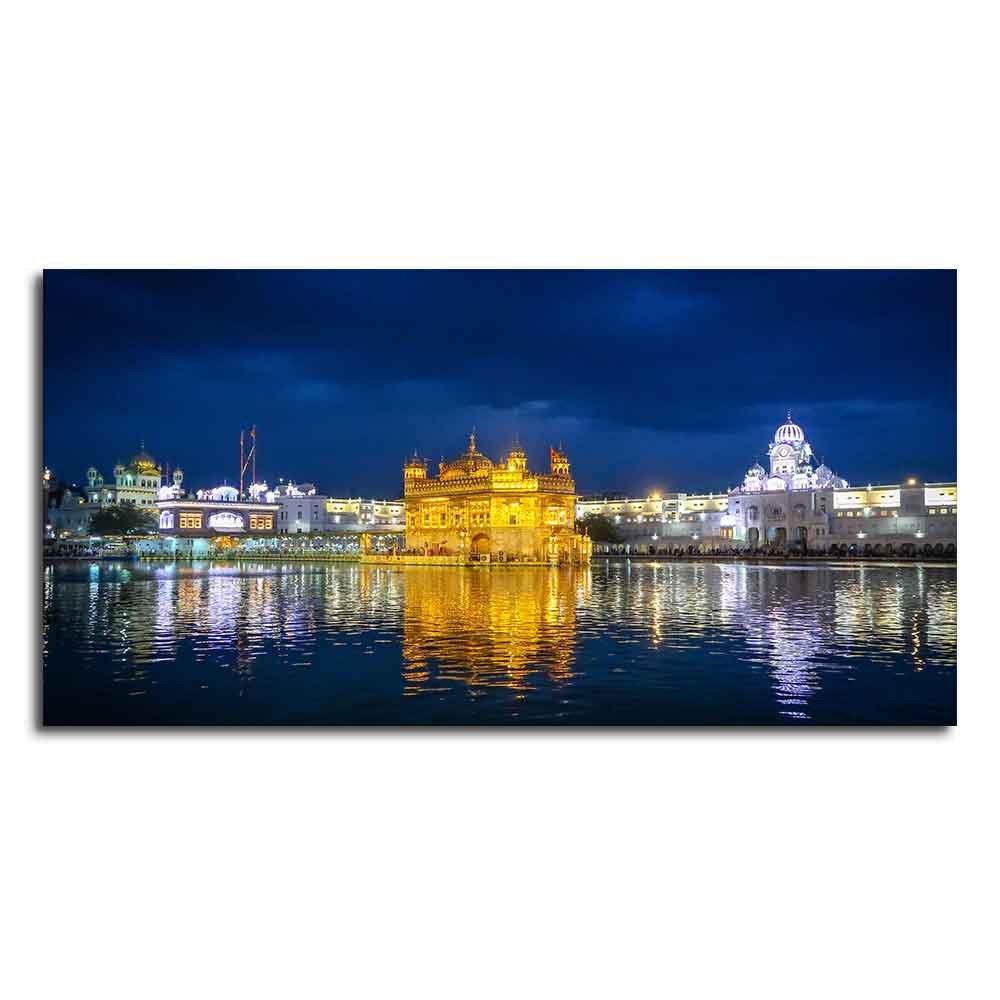 Golden Temple in Evening Canvas Wall Painting - Image 4