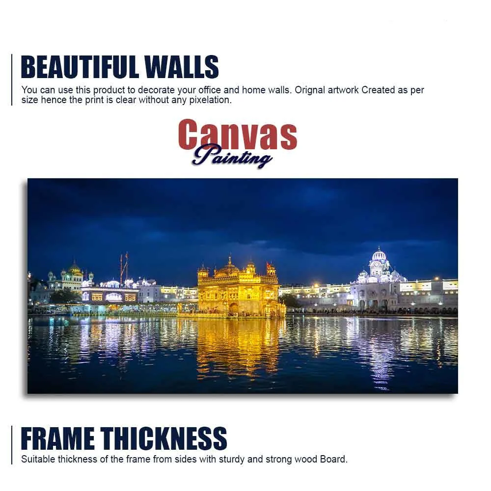 Golden Temple in Evening Canvas Wall Painting - Image 6