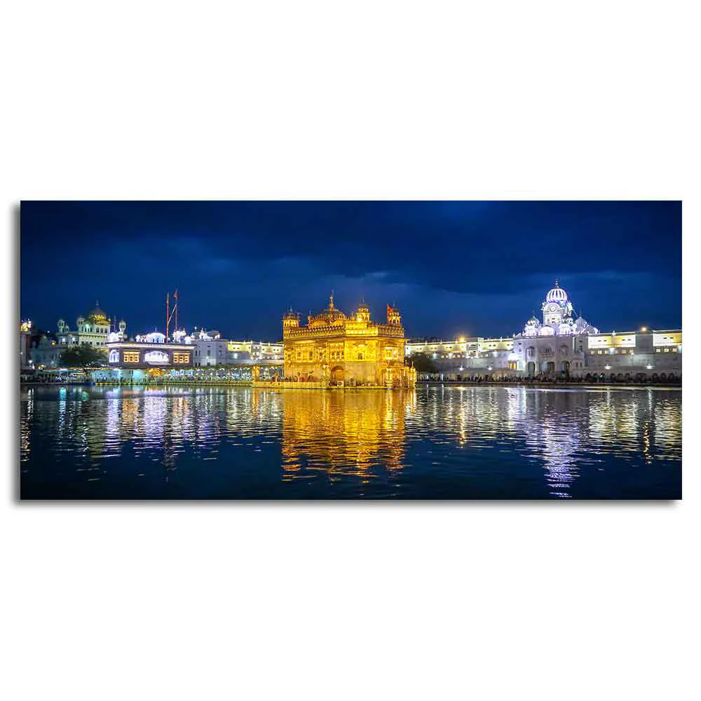 Golden Temple in Evening Large Canvas Wall Painting - Image 5