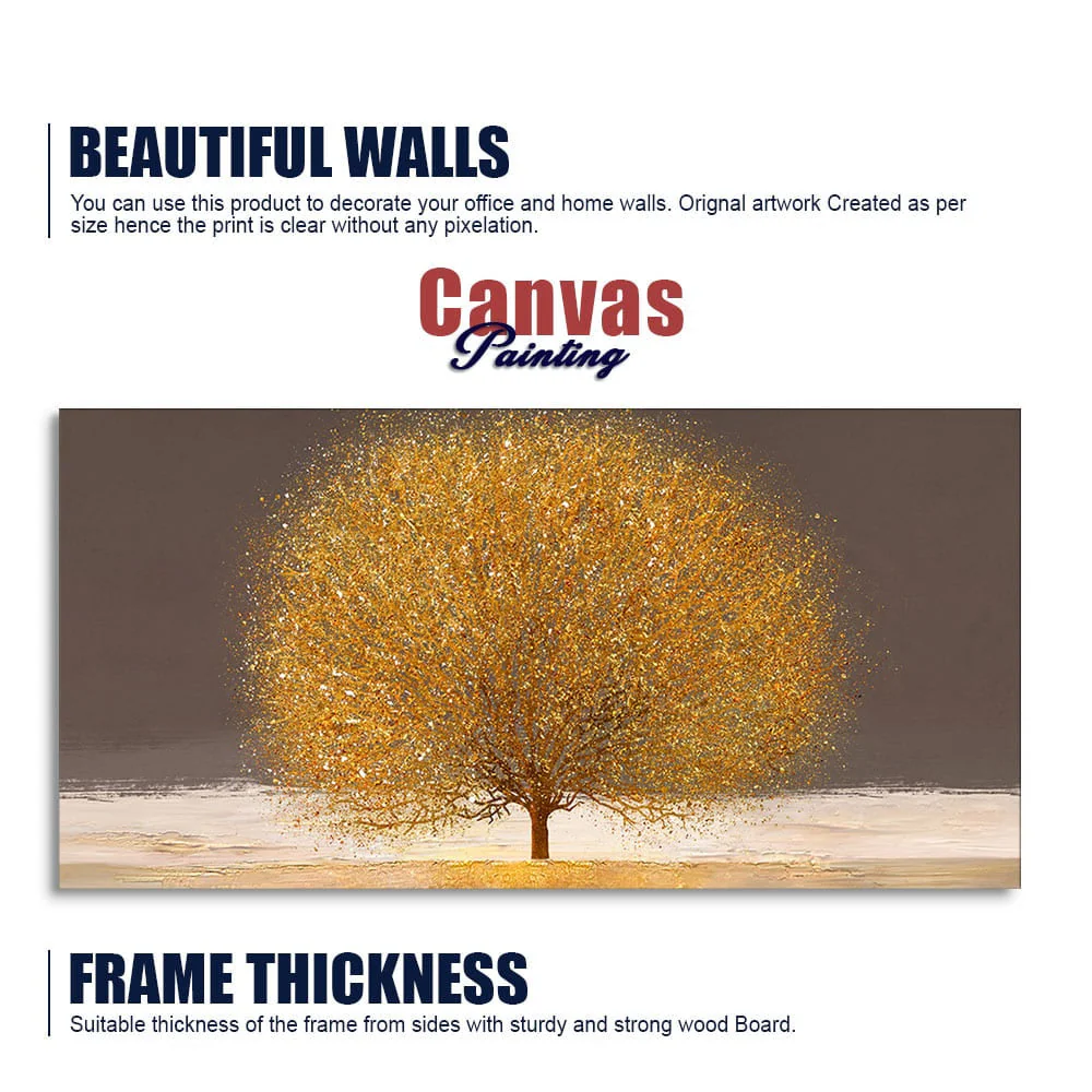 Golden Tree with Elements of gold textures Wall Painting - Image 6