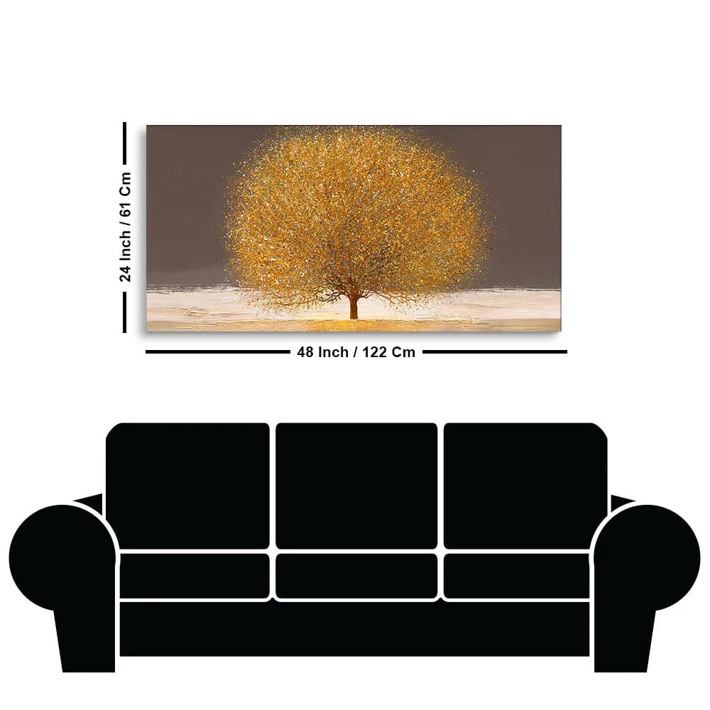 Golden Tree with Elements of gold textures Wall Painting - Image 7