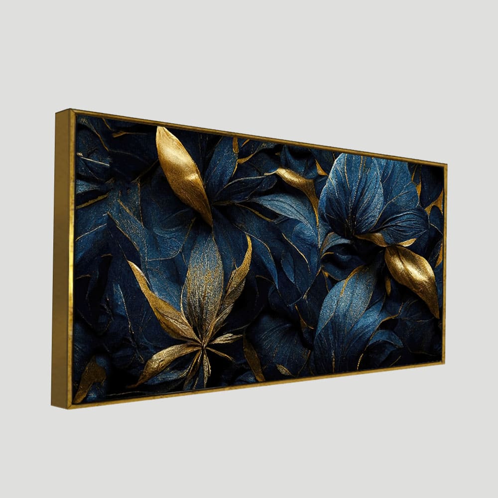 Golden Tropical leaves Canvas Wall Painting - Image 5