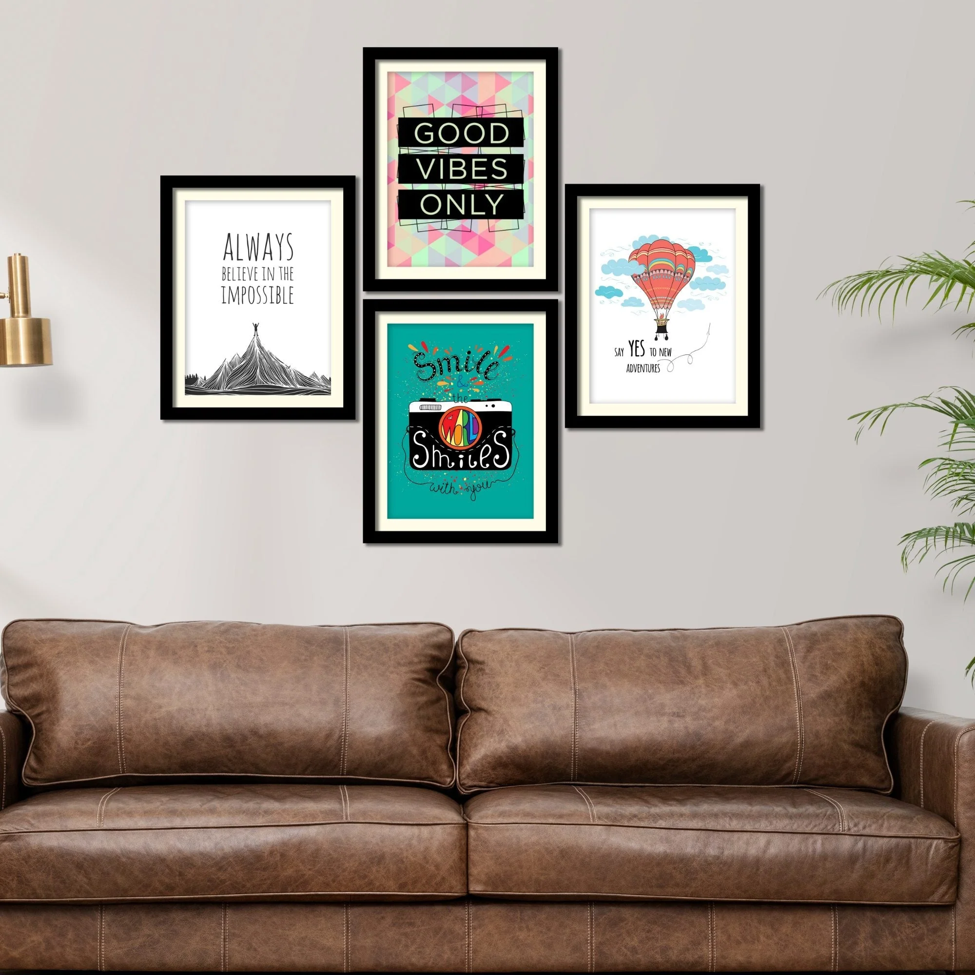 Good Vibes Only Quotes Premium Wall Frame Set of Four - Image 2