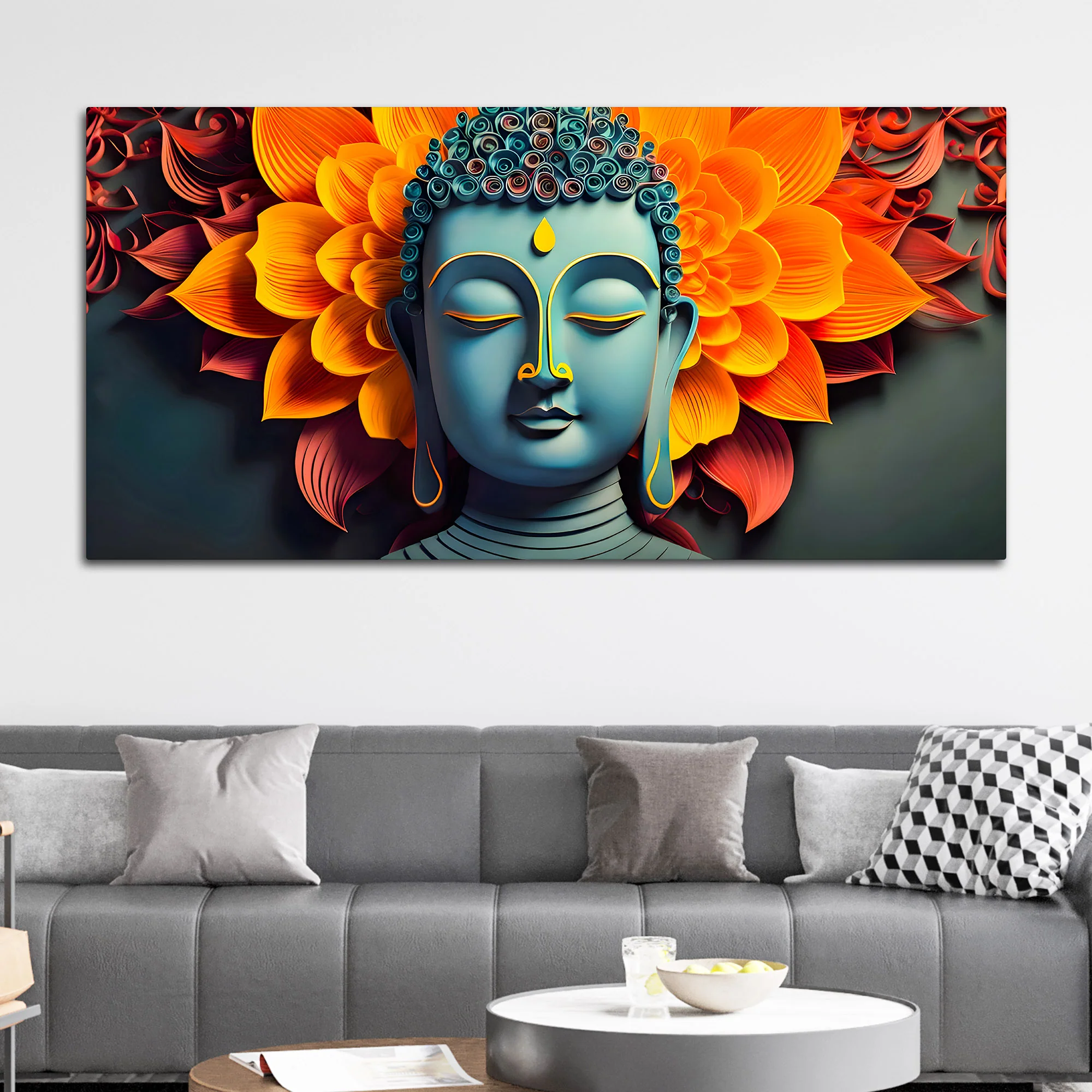 Graceful Buddha Wall Painting for Calm Living Spaces - Image 3