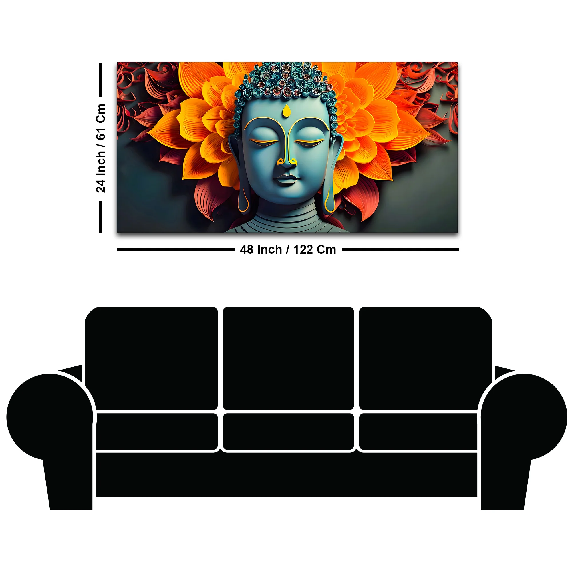 Graceful Buddha Wall Painting for Calm Living Spaces - Image 8