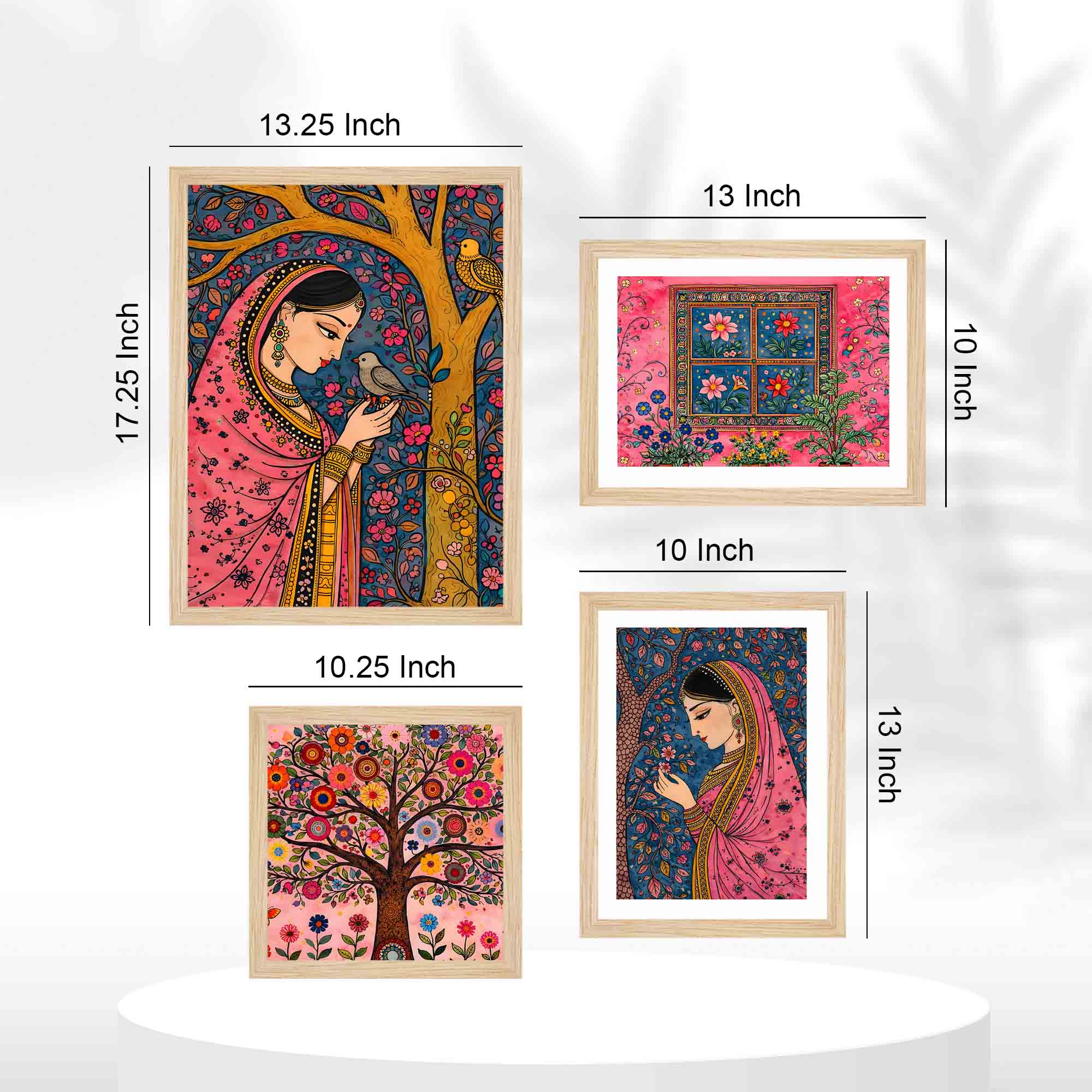 Graceful Indian Woman Wall Frame Set of Four - Image 5