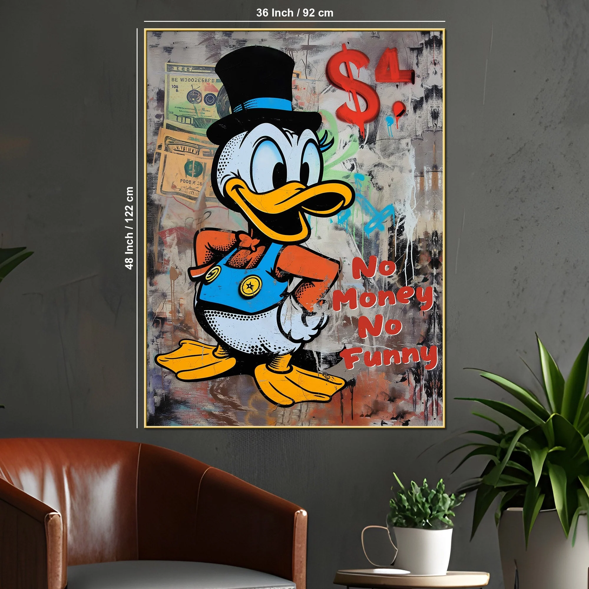 Greedy Donald Cotton Canvas Wall Painting - Image 3