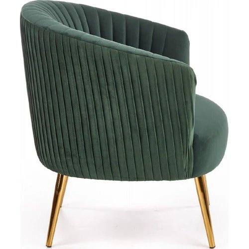 Green Cocooned Pattern Velvet Accent Chair - Image 4