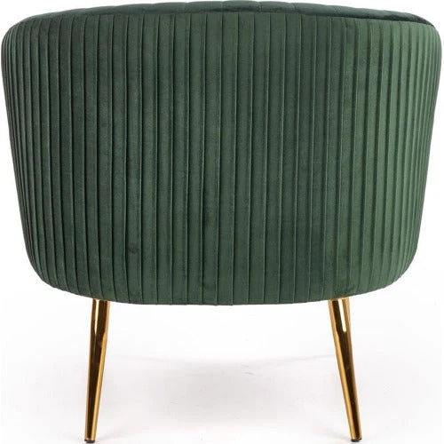 Green Cocooned Pattern Velvet Accent Chair - Image 5