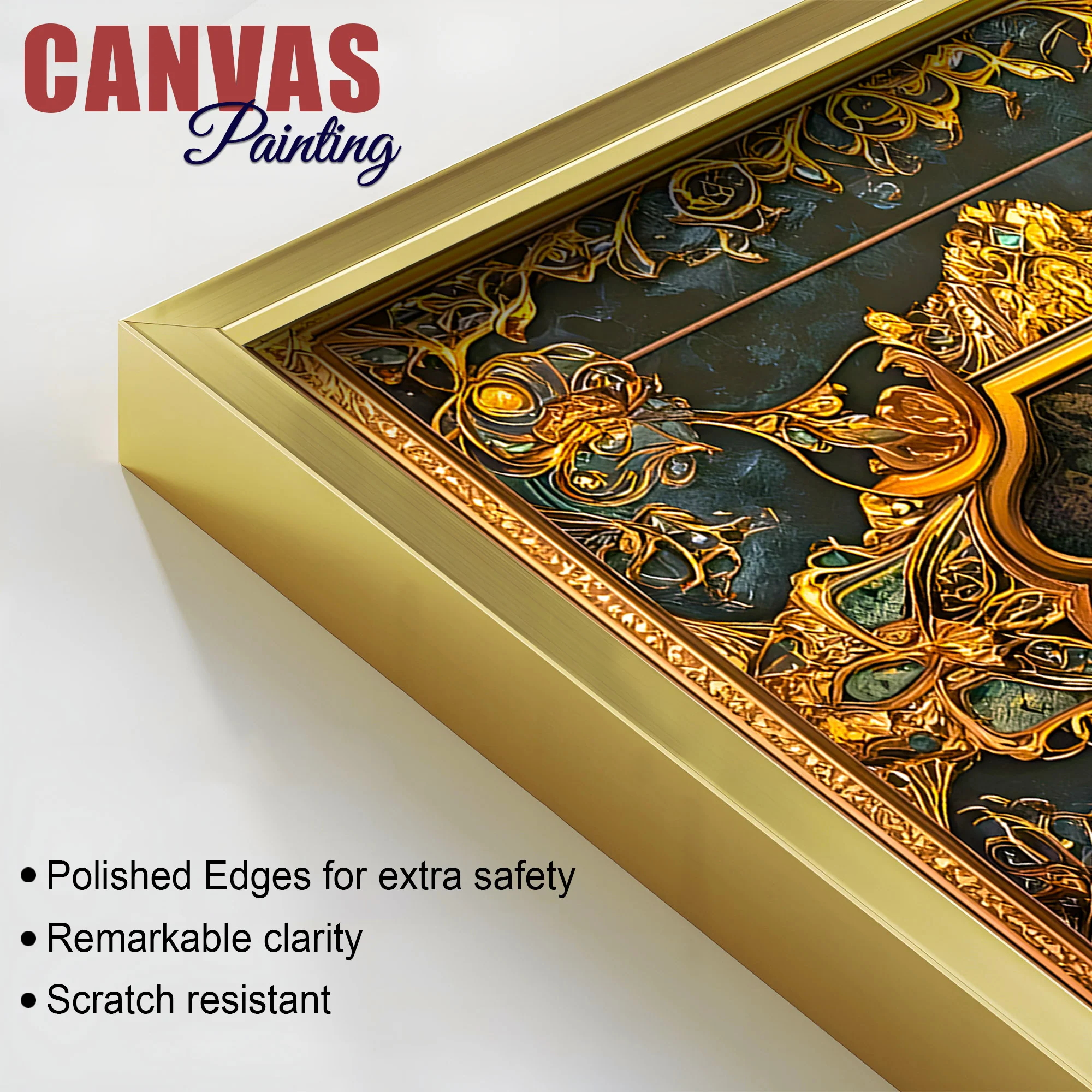 Green Gold Arabic Canvas Islamic Wall Canvas Painting - Image 6