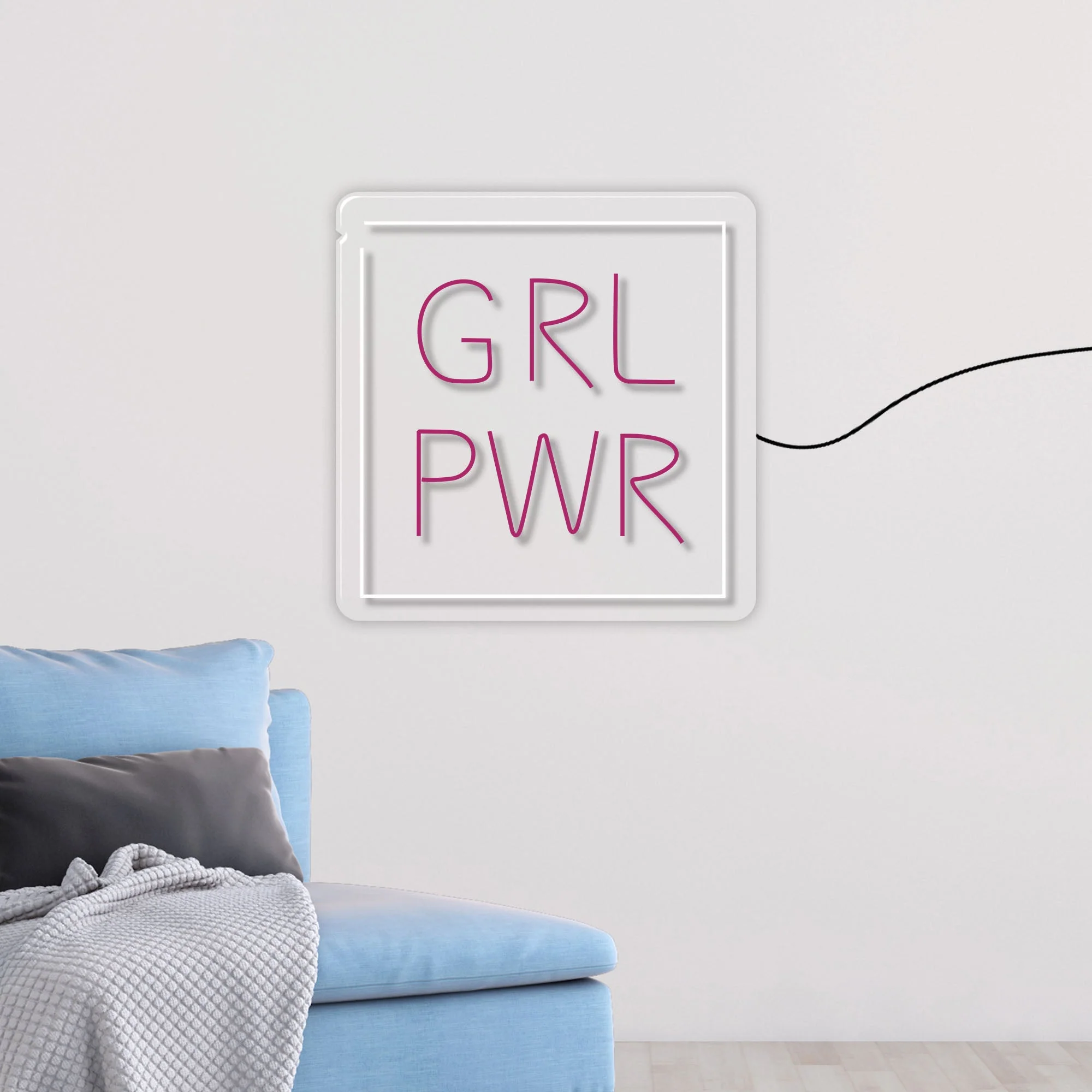 GRL Power Motivational Text Neon Sign LED Light - Image 2