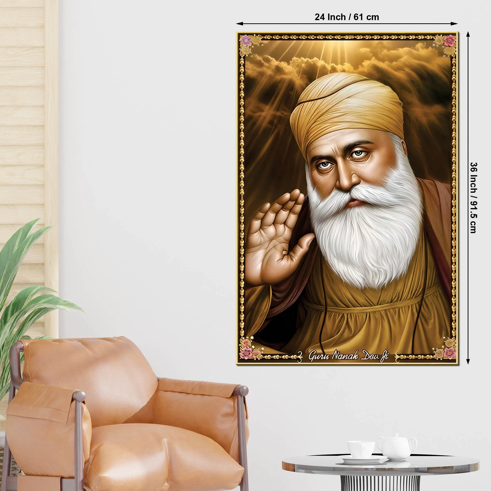 Guru Nanak Dev Ji Wall Painting | Peaceful Spiritual Art - Image 5