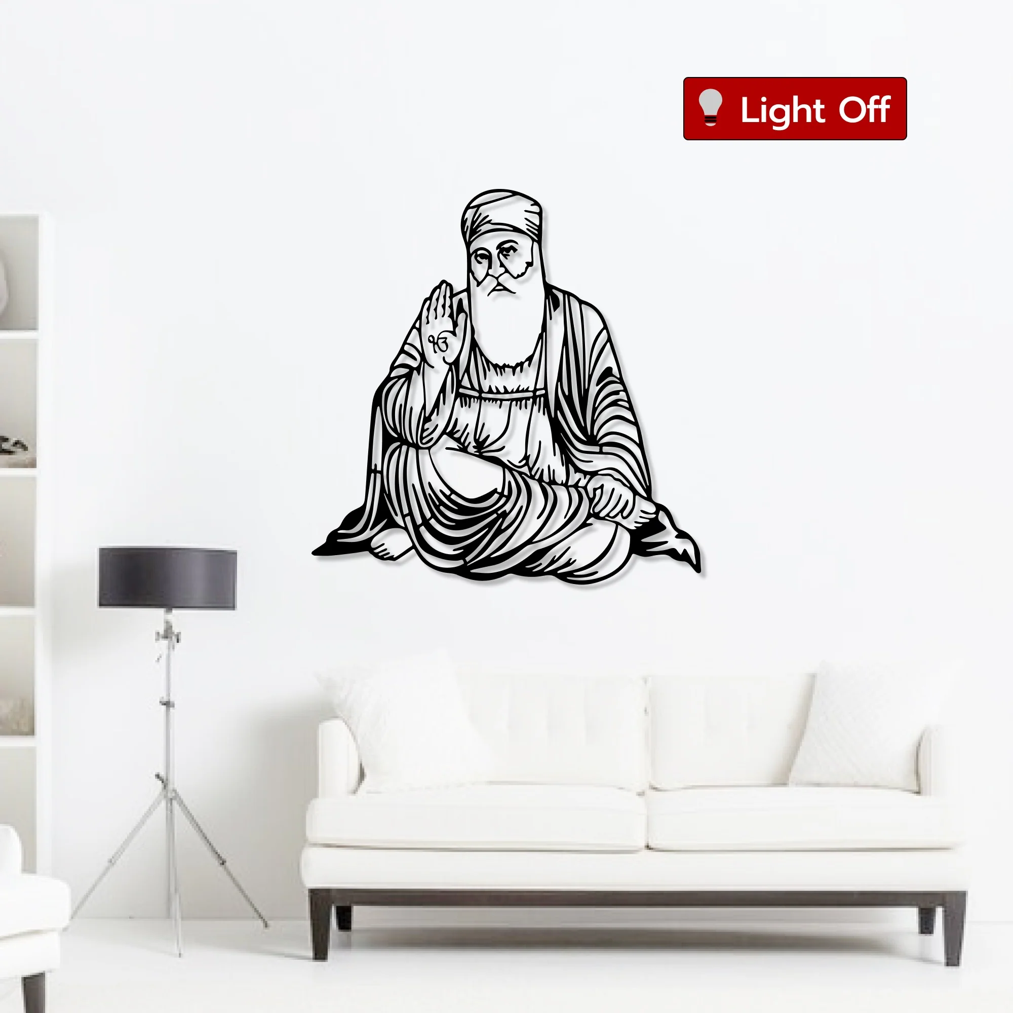 Guru Nanak Ji Metal Art Sikhism Wall Decor Hanging - Image 2