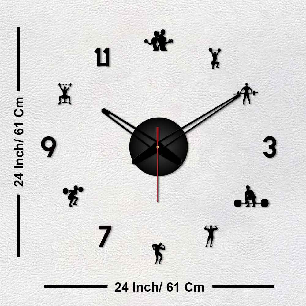 Gym Exercises Designer Big Size 3D Infinity Wall Clock - Image 6