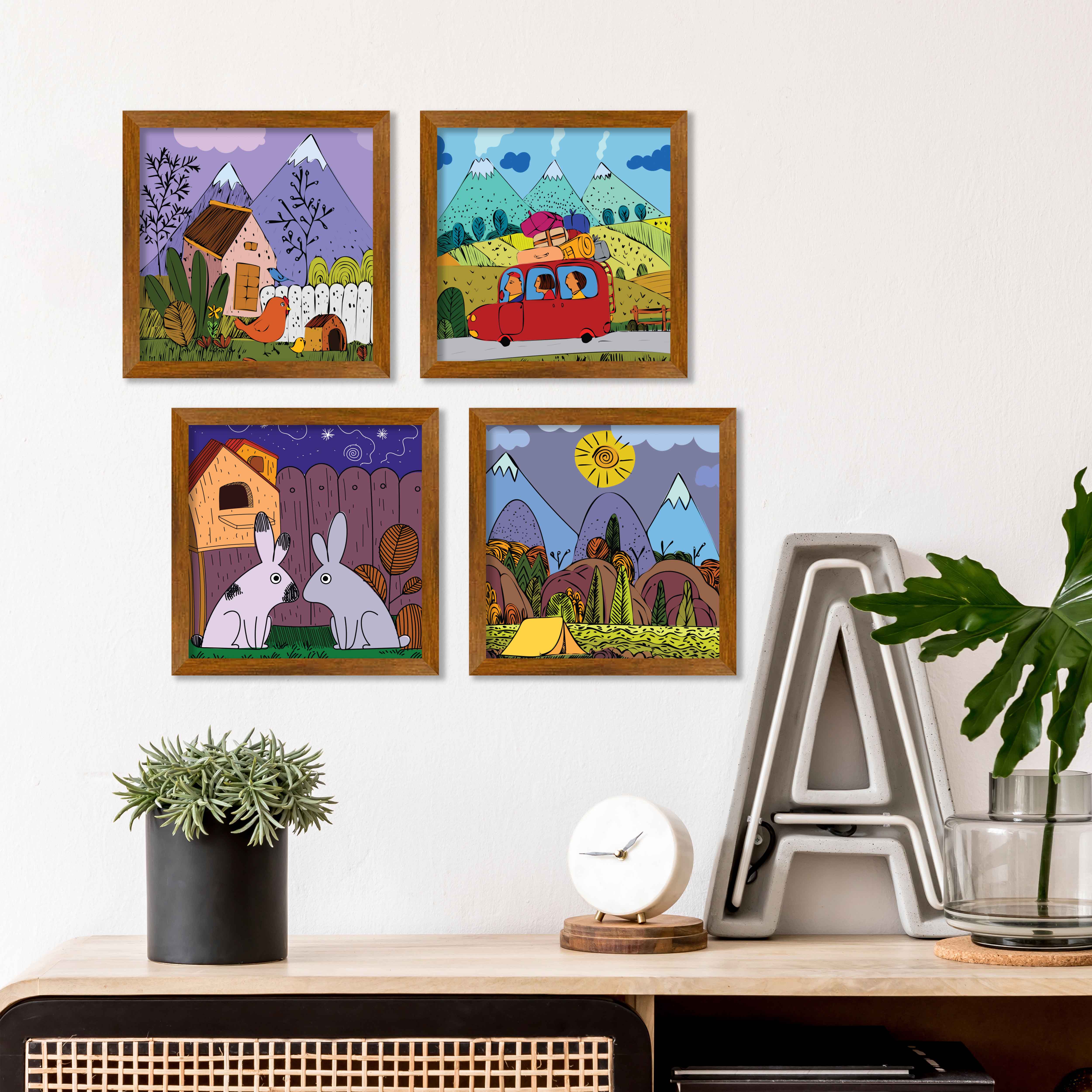 Hand Drawing Wall Frame Set of Four - Image 2