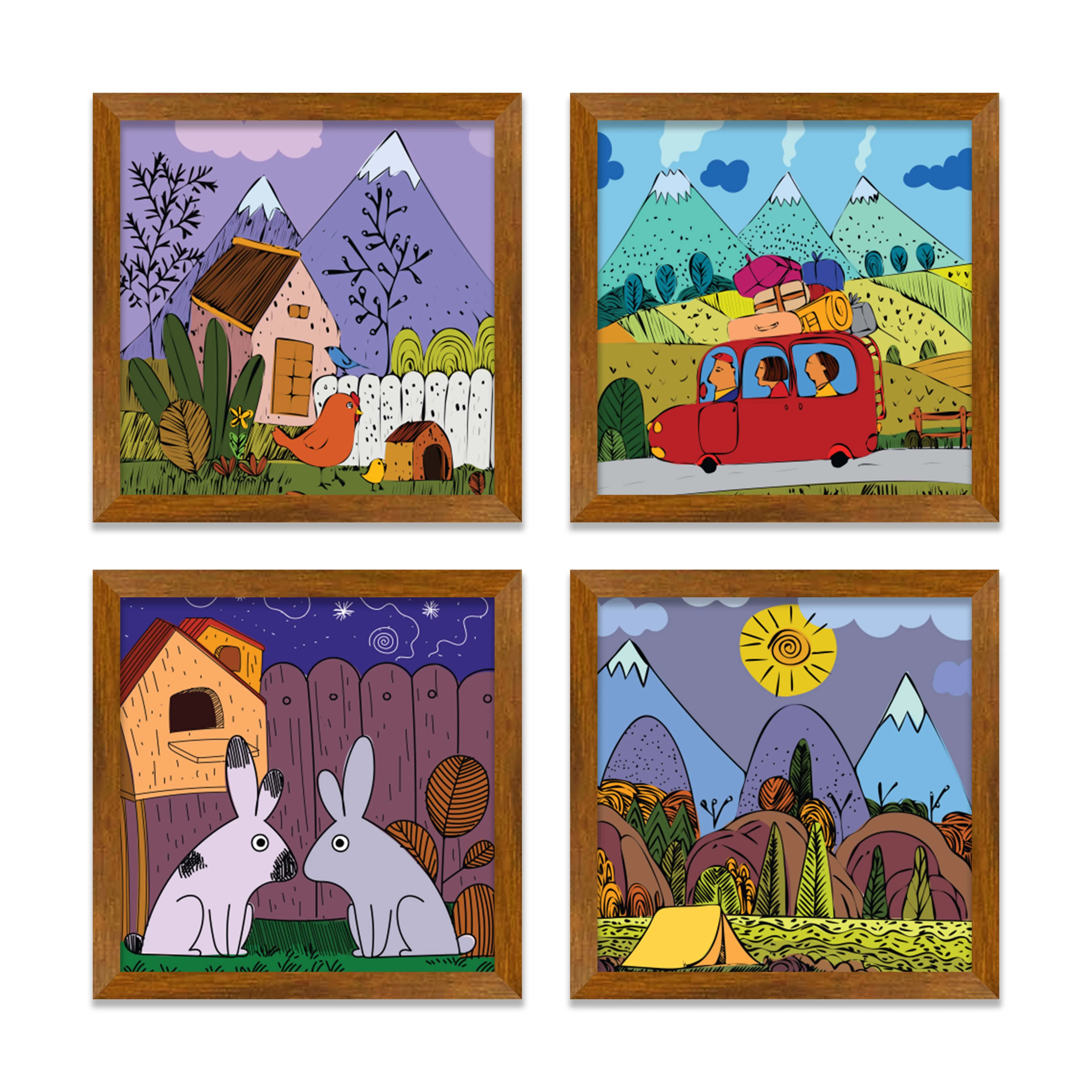 Hand Drawing Wall Frame Set of Four - Image 3