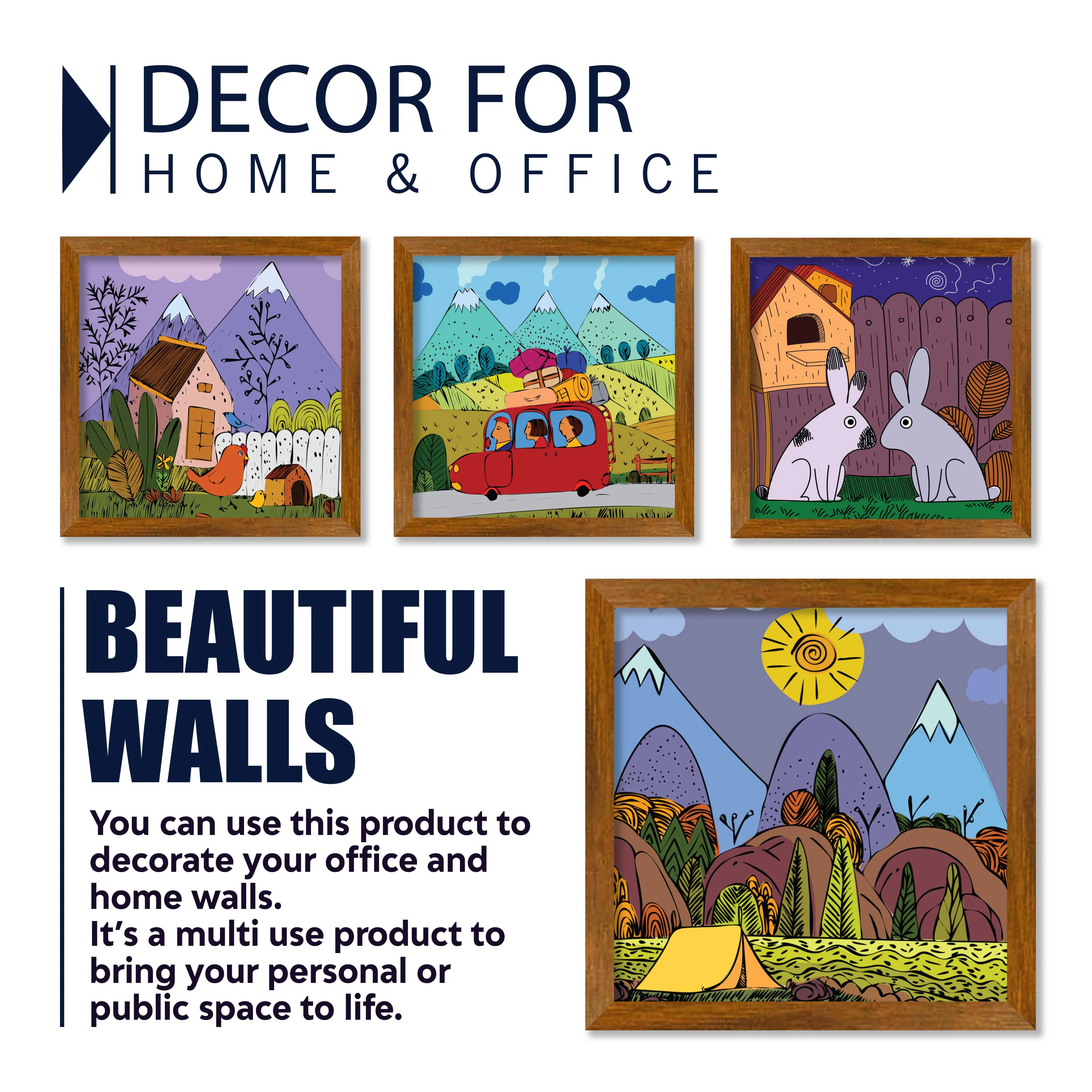 Hand Drawing Wall Frame Set of Four - Image 4