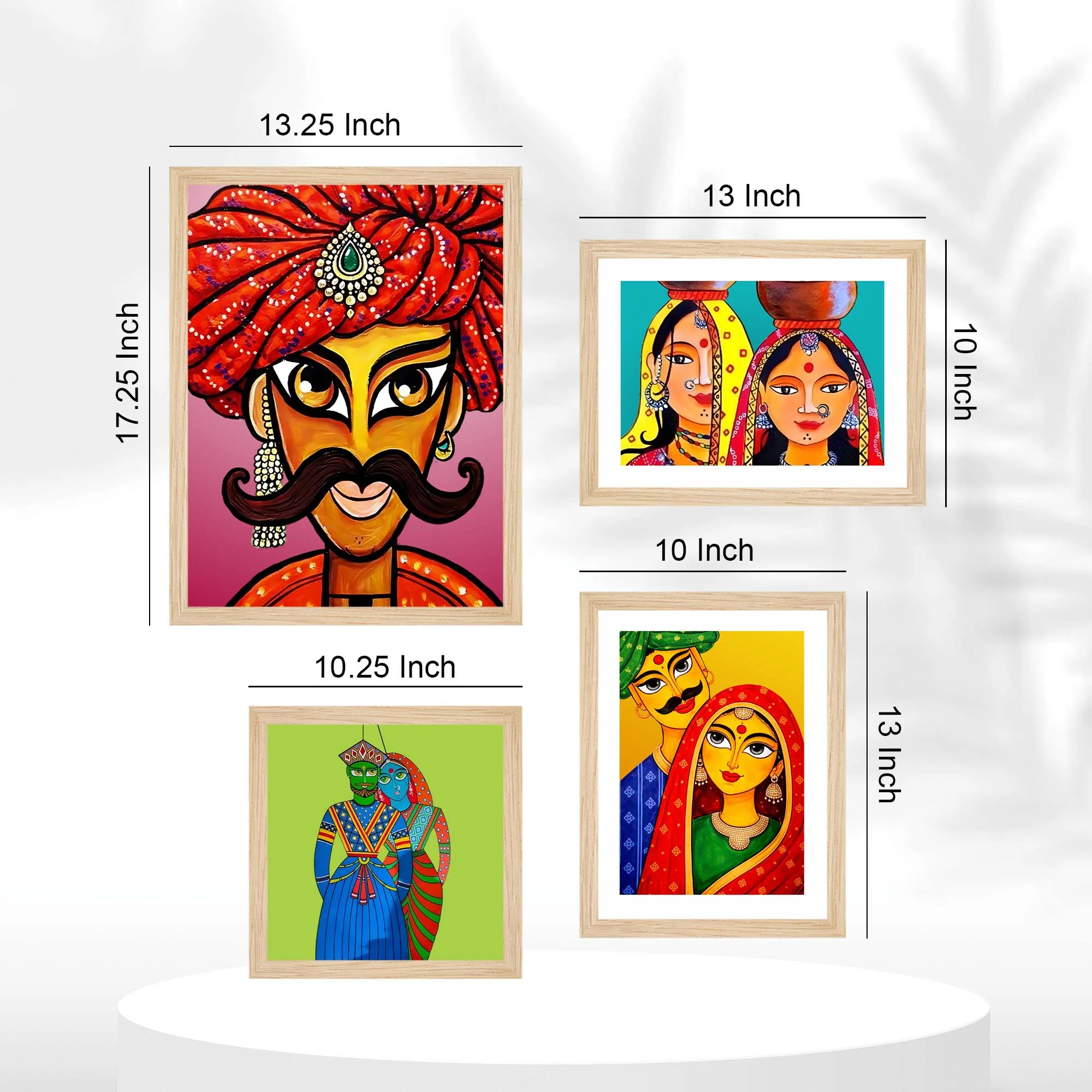 Handcrafted Look Rajasthani Wall Frame Set of Four - Image 5