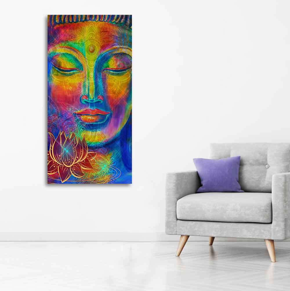 Head of Lord Buddha Canvas Wall Painting - Image 3